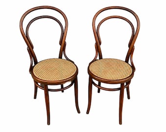 Ref. 418 Par de sillas de bistró Thonet N.º 14 Sillas de bistró Bugholzstuhl Tuna de madera curvada 1890 1900 Sitzmaschine