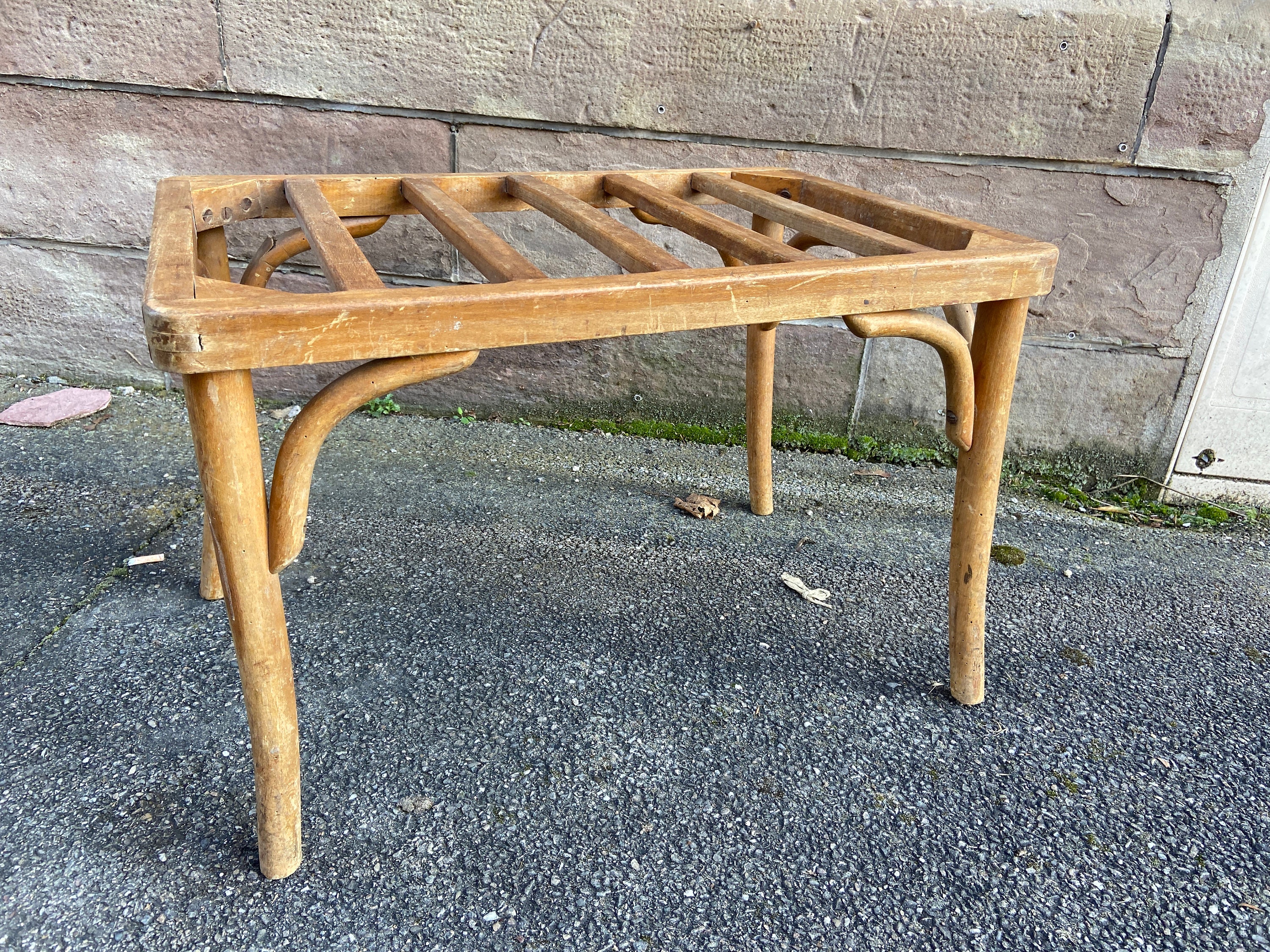 Ancien Porte Bagage de Chambre, Repose Valise d'hôtel Bois Courbé Viennois Bentwood Vers 1920 Thonet