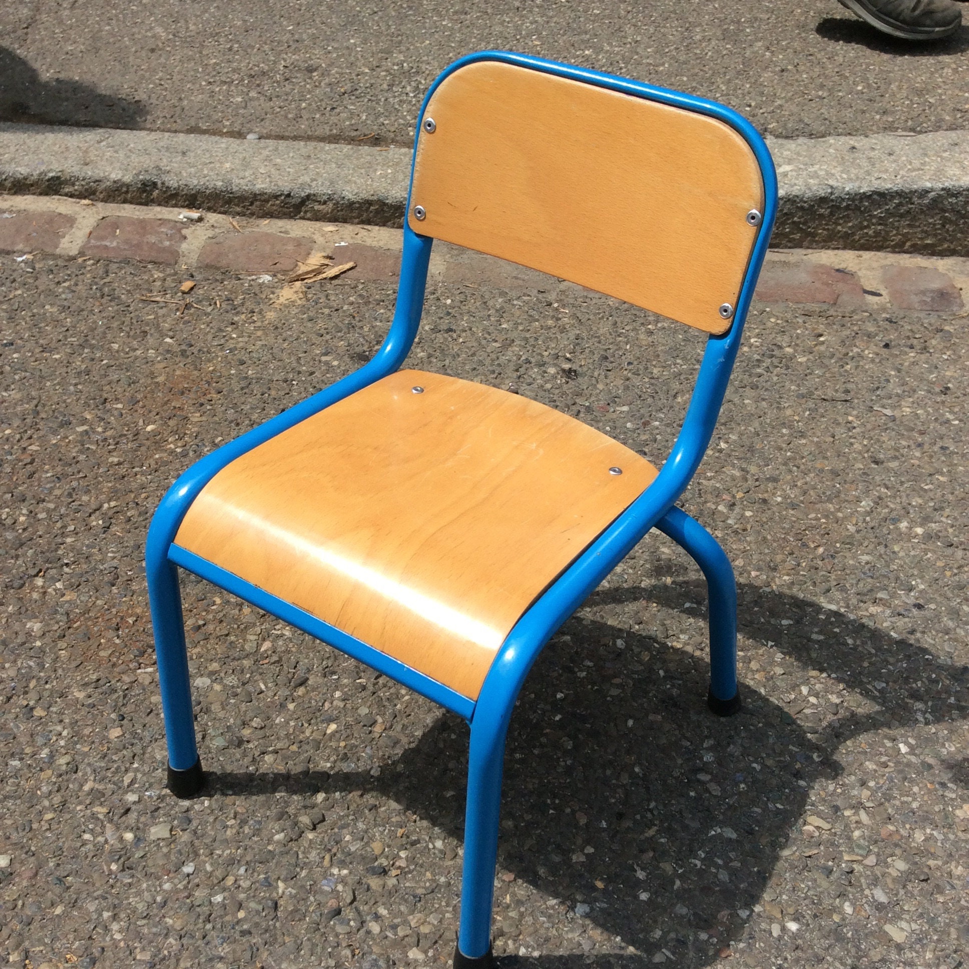 Children's Chair Vintage School 1970 French Wood Baby Etsy