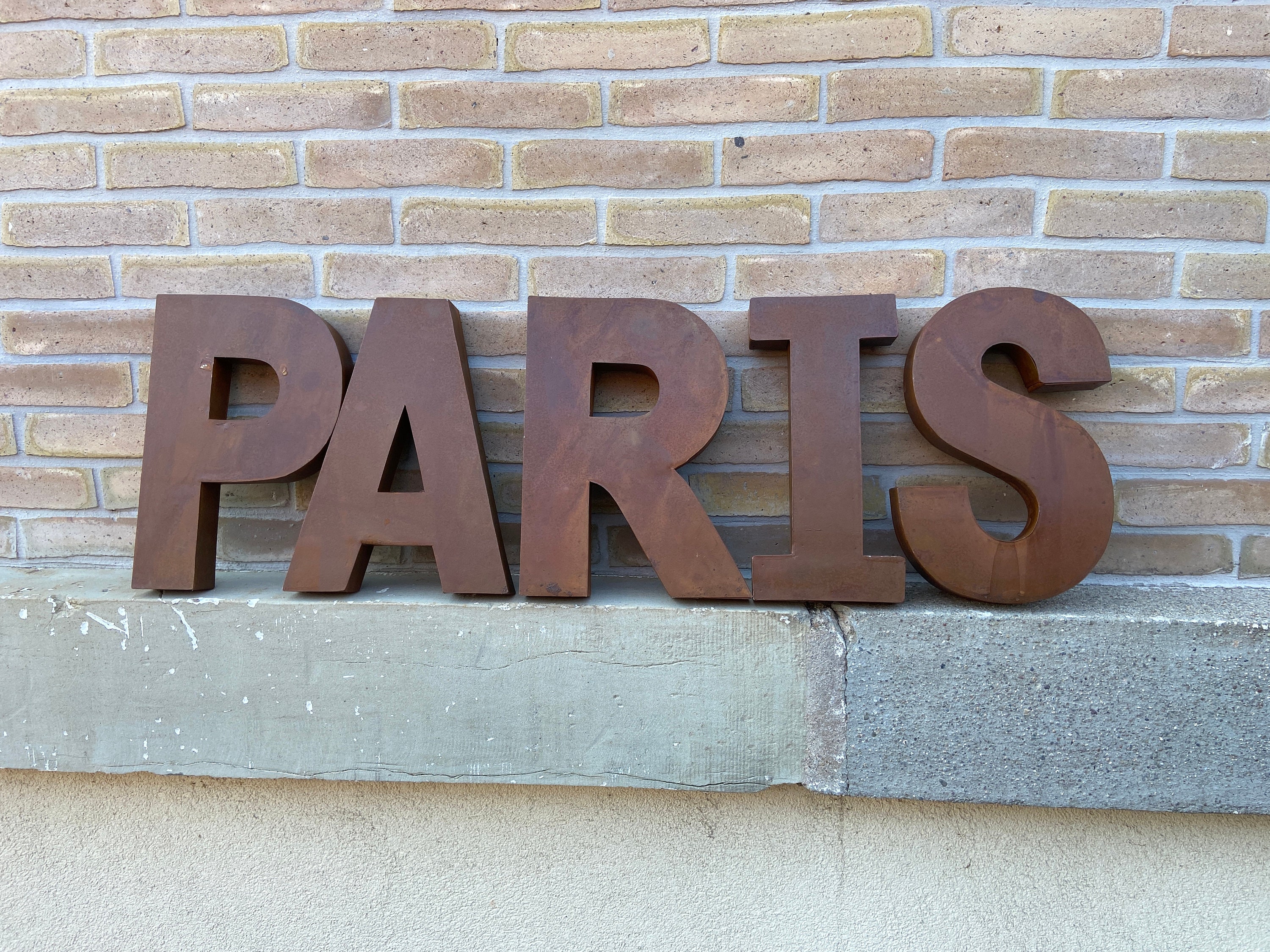 Enseigne Lettres Paris Métal Vintage French Pub Letters Decoration Maison