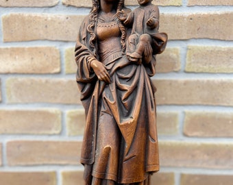 Madonna statue française Religieuse vierge à l’enfant Maria Virgin Jésus