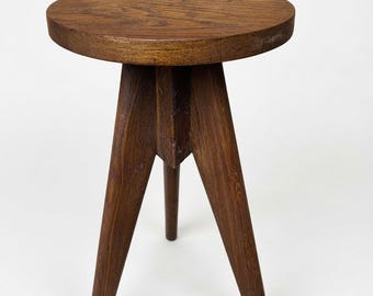 Tabouret vintage Jean Prouvé style · Solvay style · French modernist stool · 1950s stool