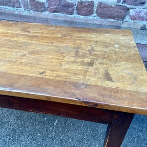 Bistro coffee table Brasserie vintage 1950 Beech and fir Colmar beer Farm brewer image 4