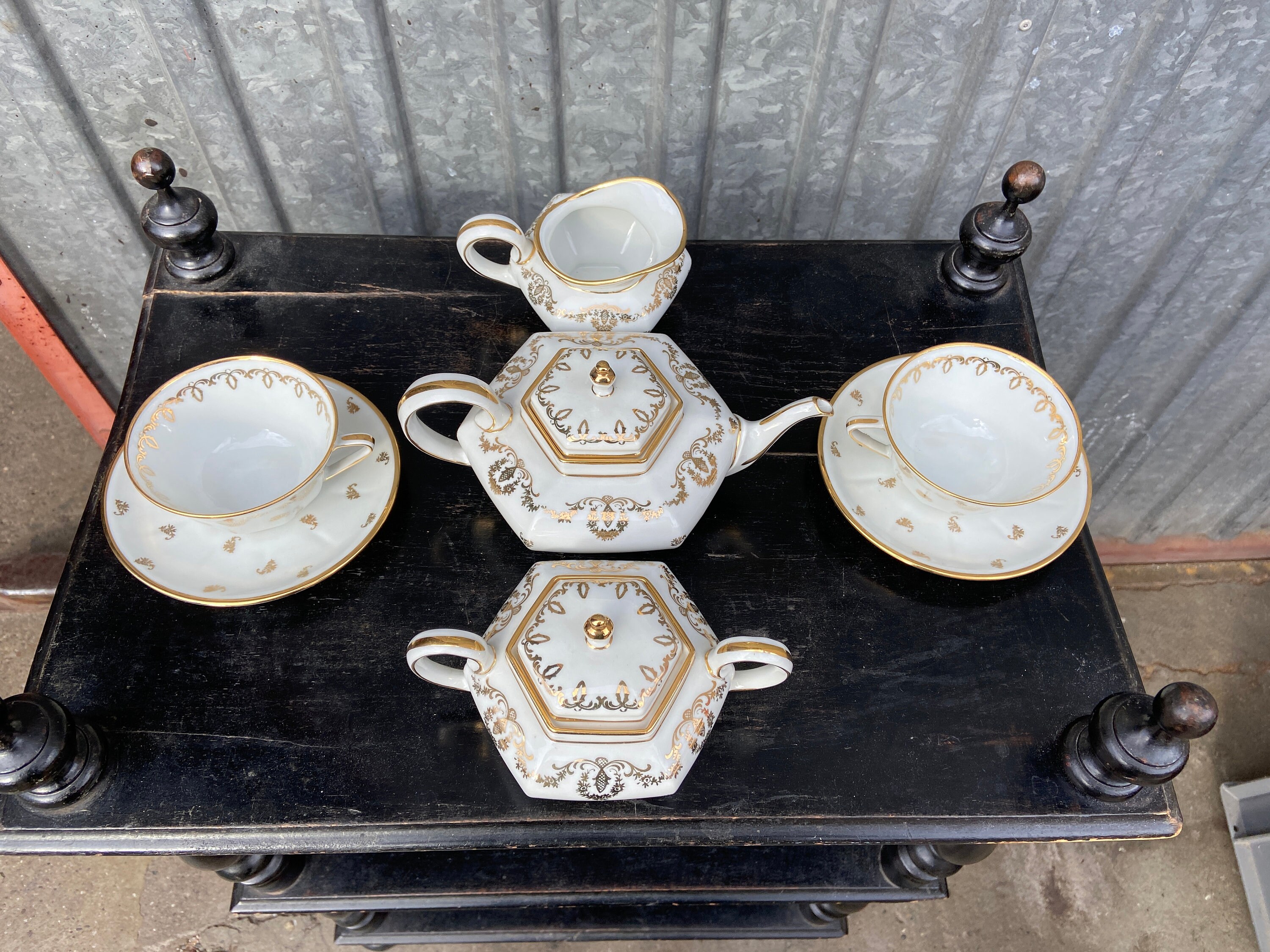 Service à Thé - Café Porcelaine de Limoges Vintage 1960S French Tête Two Selfish Service Parts, Limo