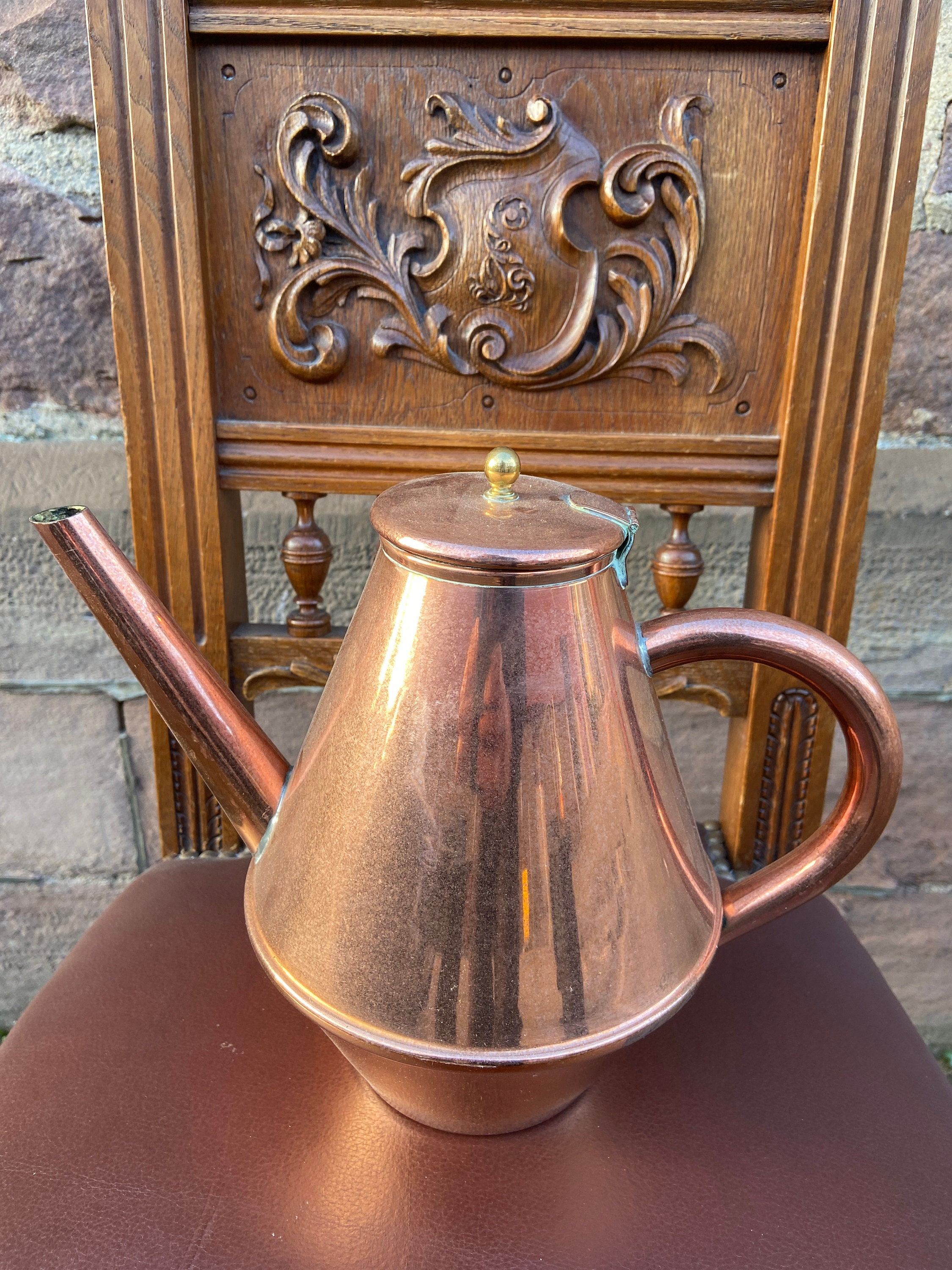 Vintage French Copper Watering Can Arrosoir en Cuivre