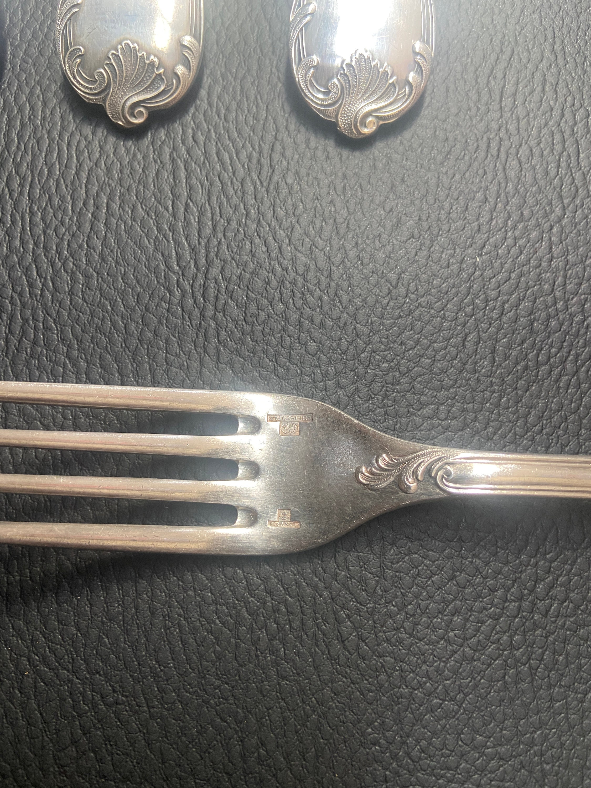 Christofle - Marly - Fourchette apéritif/déjeuner en métal argenté - 19cm - France