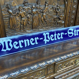 Plaque de rue émaillée vintage GERMAN European street sign 1950s