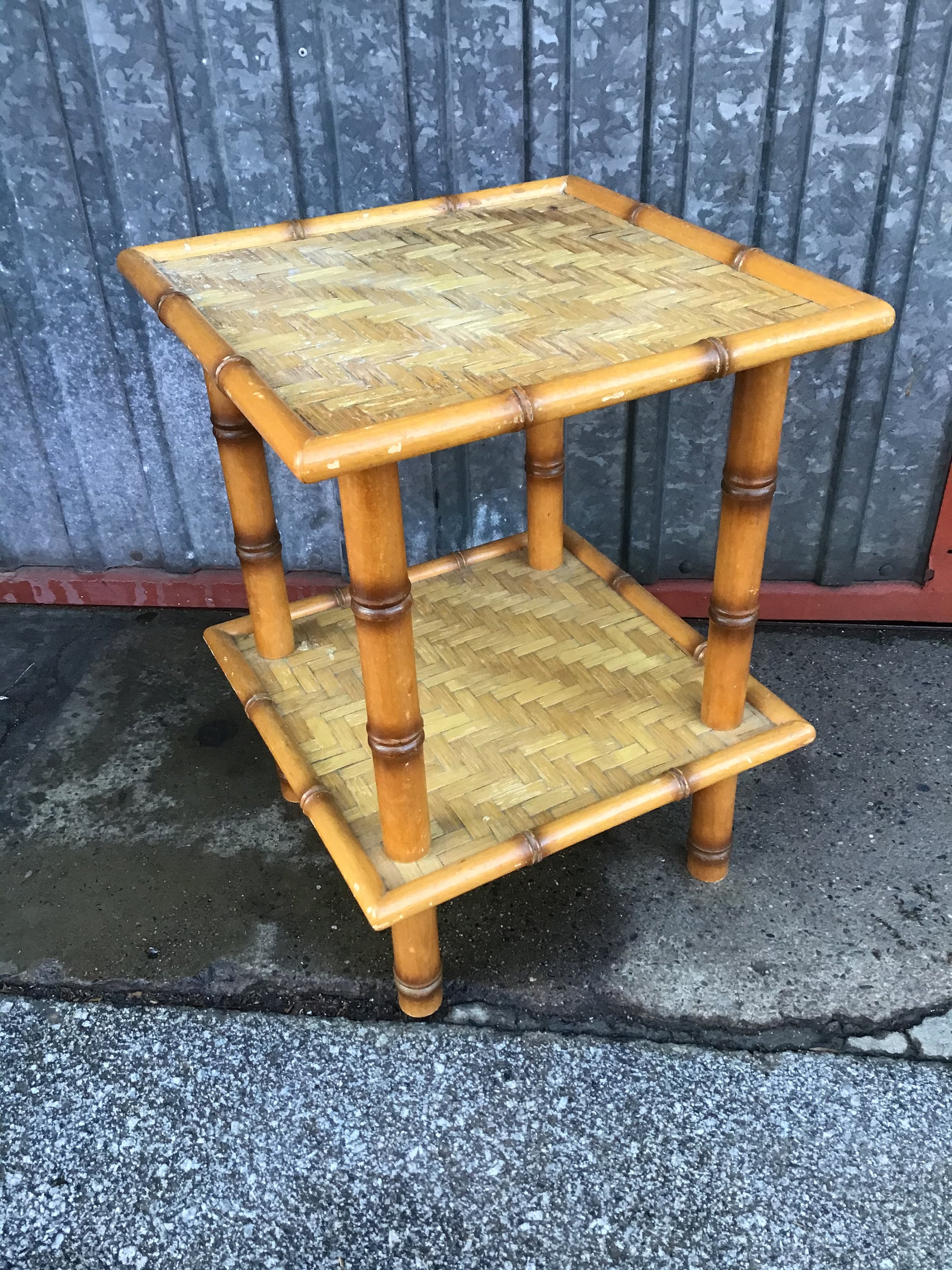 Étagère Bambou Vintage French Vintage Mid Century Faux Bamboo Chippendale Rack