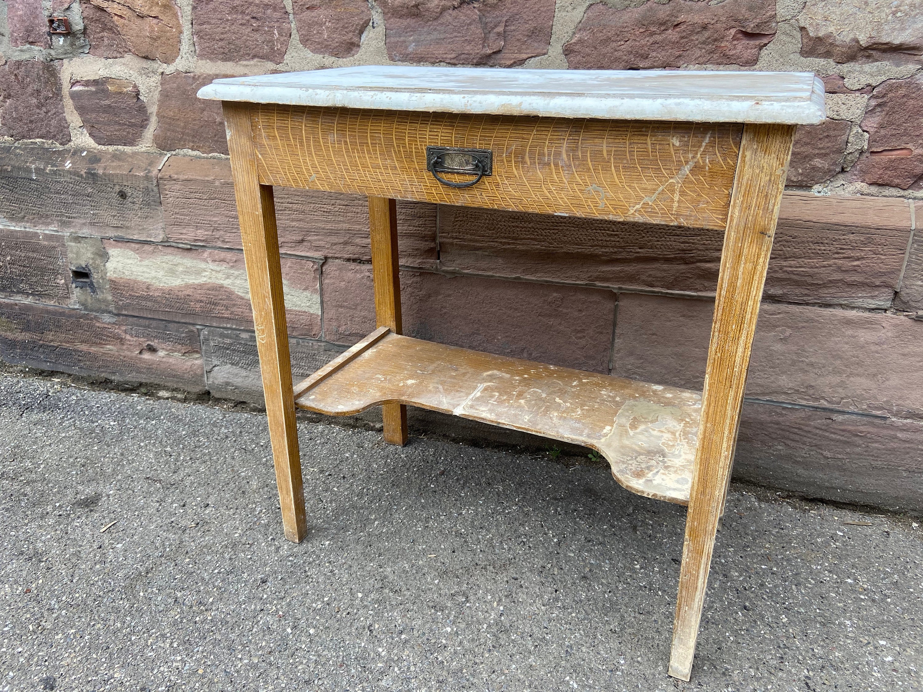 French Table Shabby Chic Petite Console Sapin Rustique Look Atelier