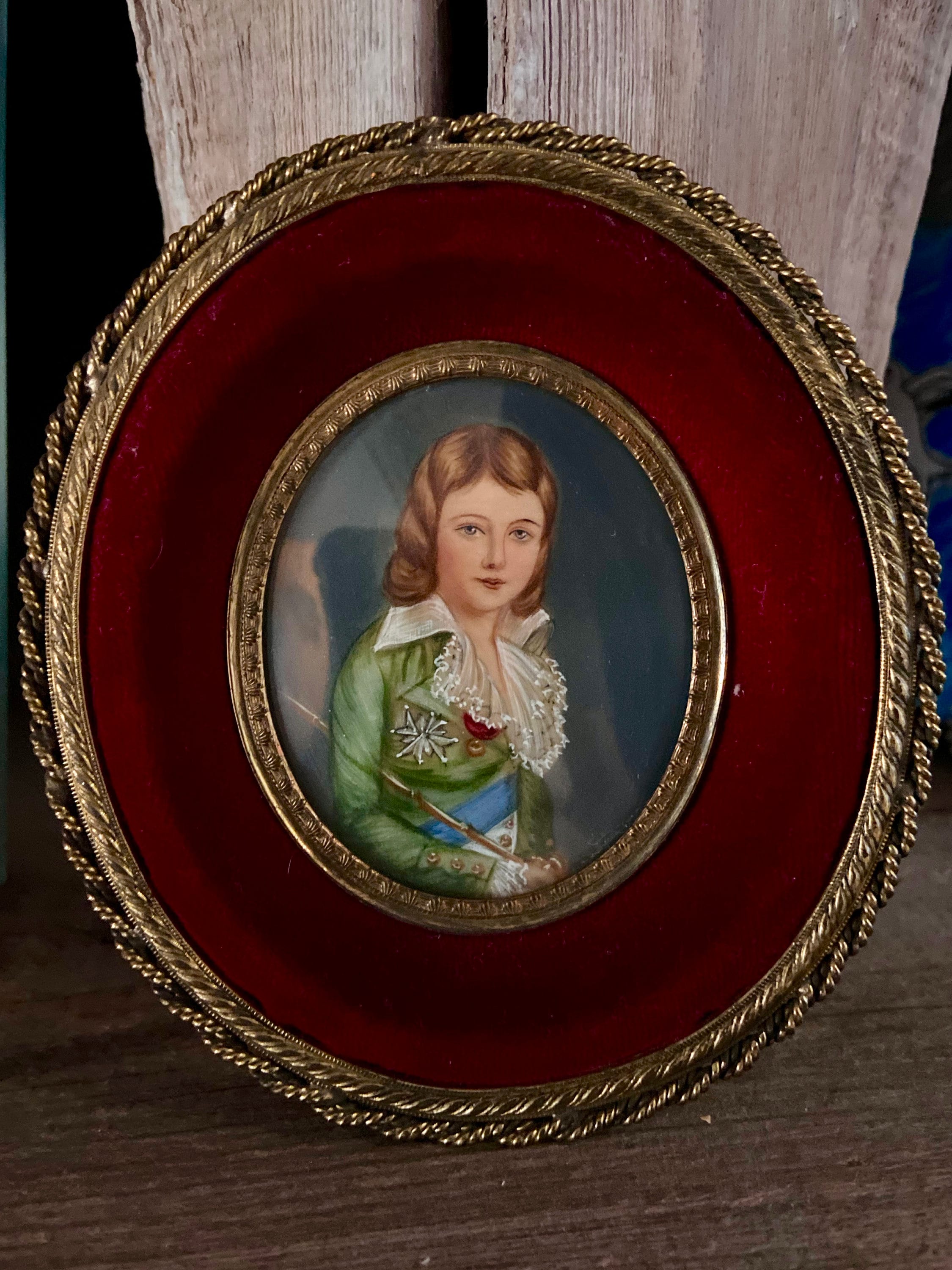 Tableau Peinture Miniature Portrait Fragonard Enfant French Paint