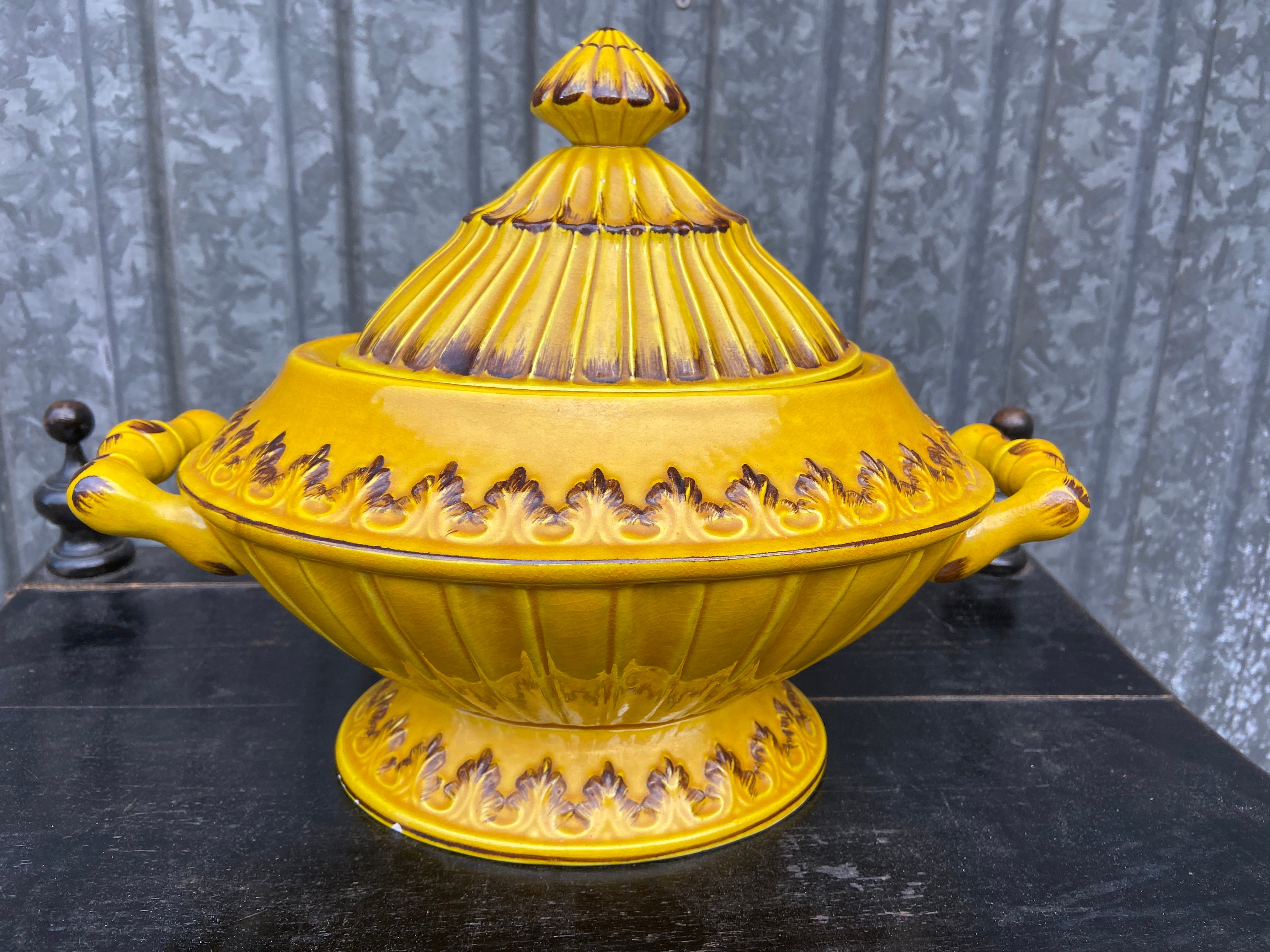 Soupière Italienne Art Deco Bassano Motif Asiatique 1950