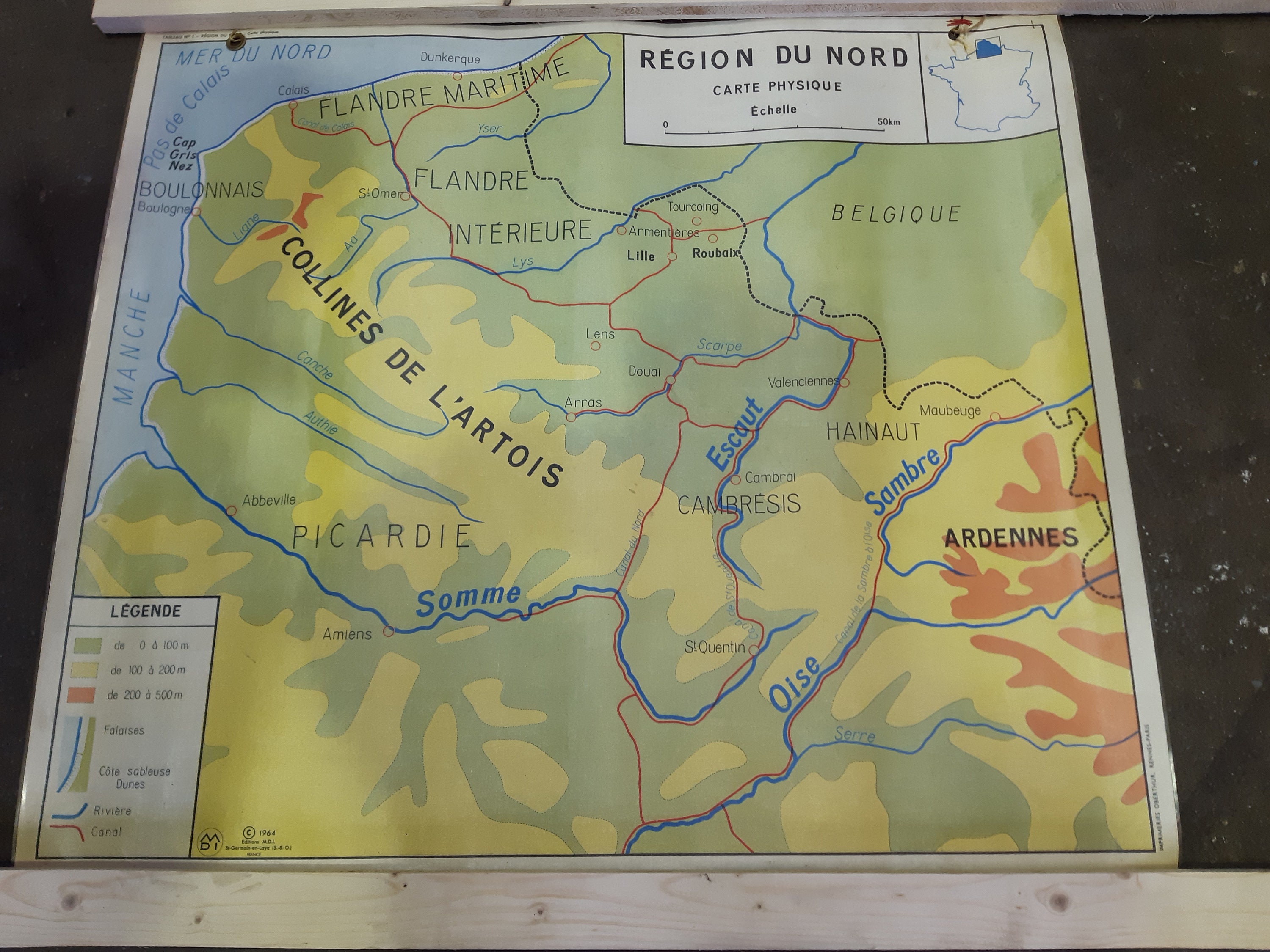 School map French School Map MDI Plastifiee 1964 France East Etsy