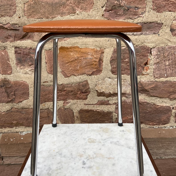 tabouret mid-century simili skai vintage 1960 french kitchen stool