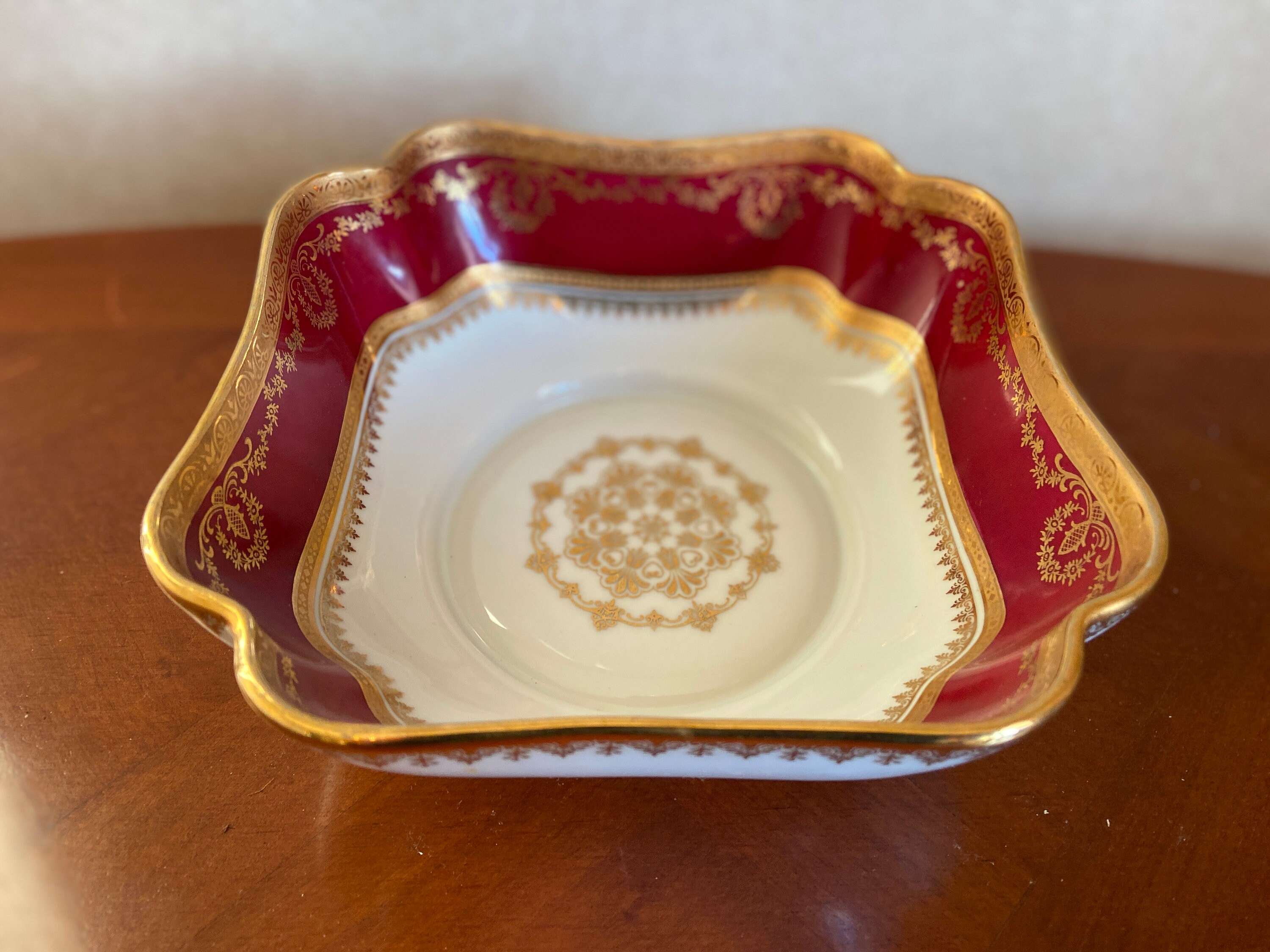 Saladier Coupe à Fruits Porcelaine de Limoges Uc Rehaussé Or