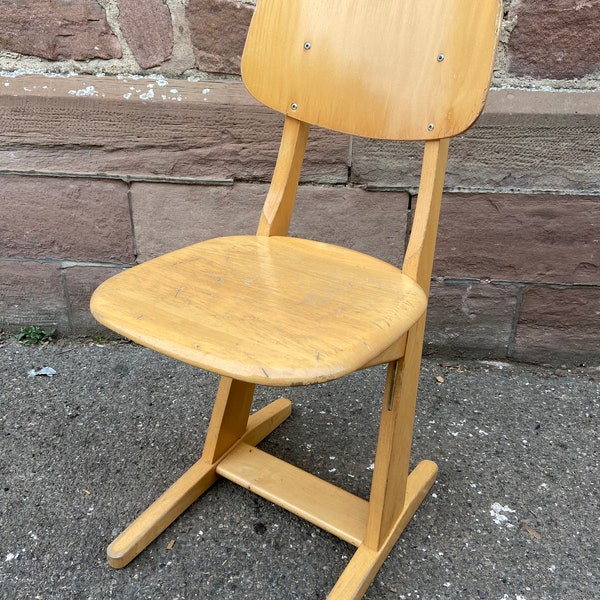 chaise bureau d’école adulte CASALA vintage design 1960 mid-century scandinave