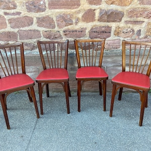 4 cadeiras de bistrô Brasserie cadeira de bistrô de madeira dobrada shabby chic baumann simili meados do século