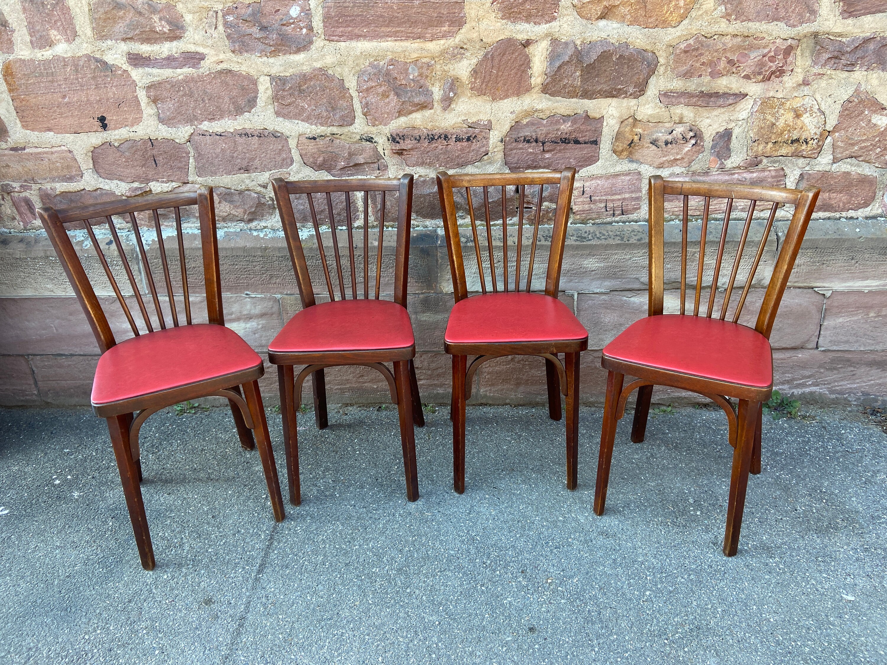 4 Chaises Bistrot Brasserie Bentwood Chair Shabby Chic Baumann Simili Mid Century
