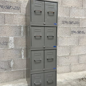 Professional furniture Modular Archiving furniture 8 metal drawers Industrial filing cabinet 1960s No strafor