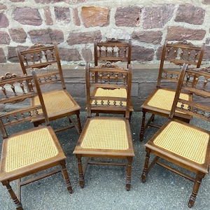set of 6 oak Henri II Renaissance French dining chairs 1900s Louis XIII oak Carved Dining Chairs