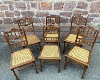 set of 6 oak Henri II Renaissance French dining chairs 1900s Louis XIII oak Carved Dining Chairs