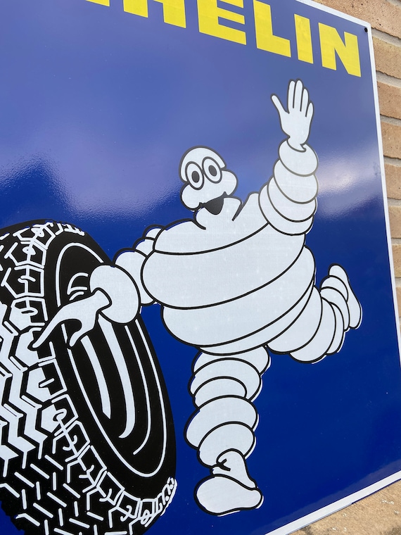 Michelin Tires Unenamelled Painted Metal Advertising Plate - Etsy