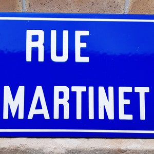 Plaque de rue émaillée vintage French enamelware street sign