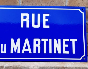 Plaque de rue émaillée vintage French enamelware street sign