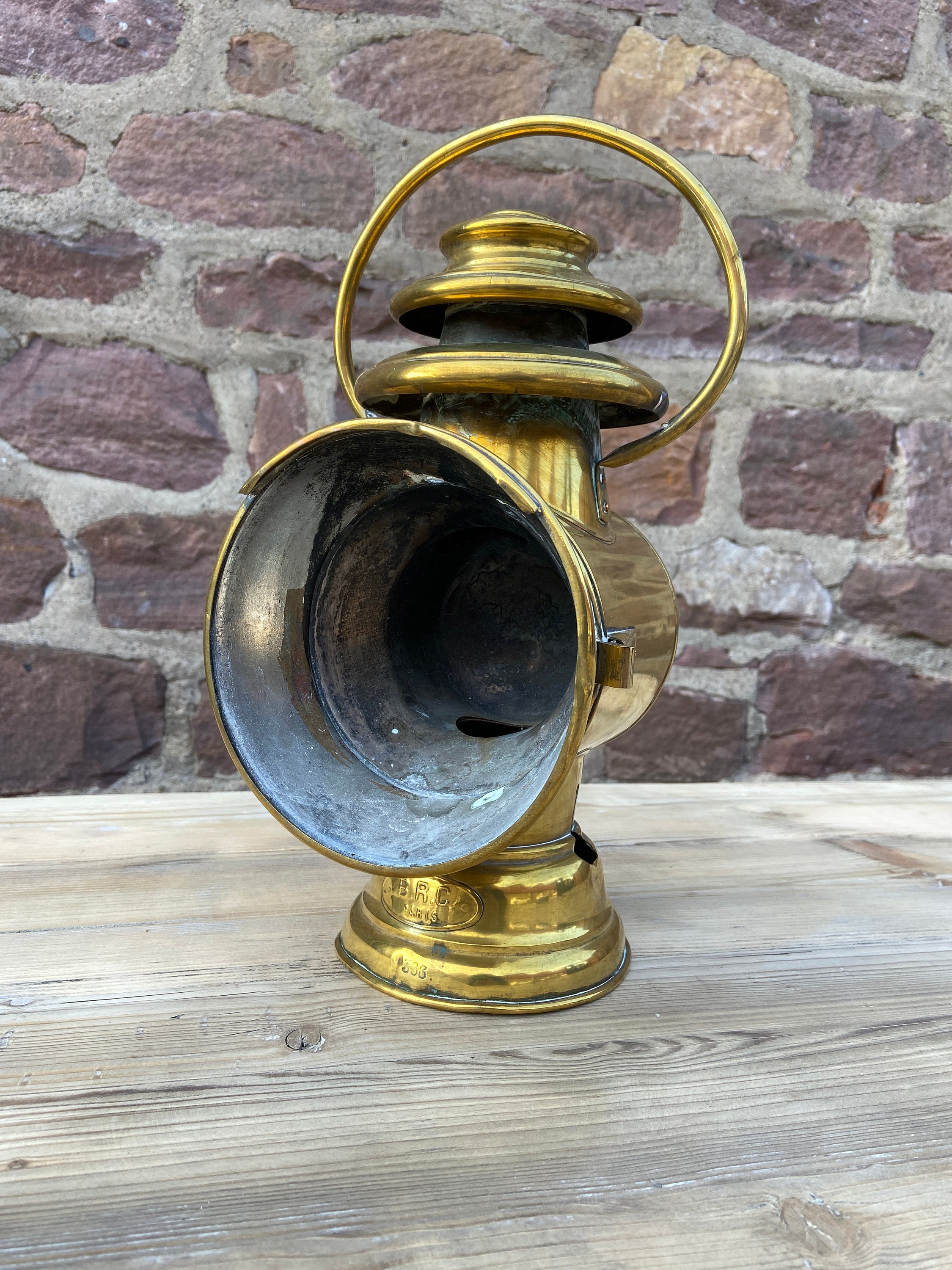 Rare Lanterne de Bateau Laiton Brc Paris 1900 Brass Lantern French