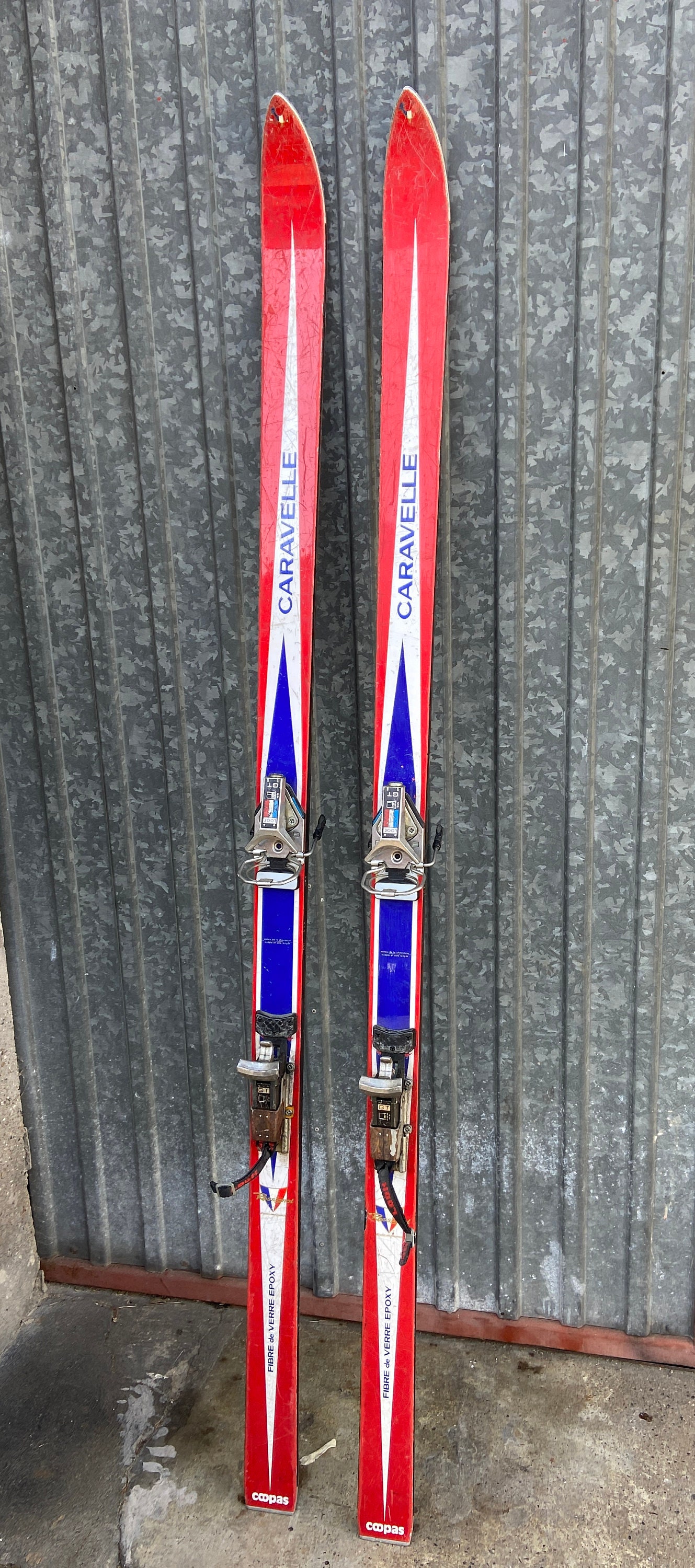 Vintage Pair of 1960s Rossignol French Wooden Skis, Old Ski Chalet