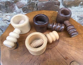 LOTE DE 4 Cascanueces de Madera Alsacianos Franceses Vintage