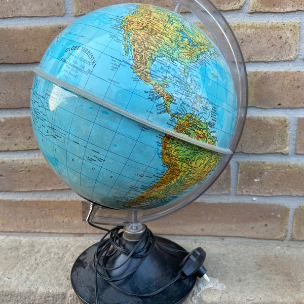 Globe terrestre lumineux Taride 1960s