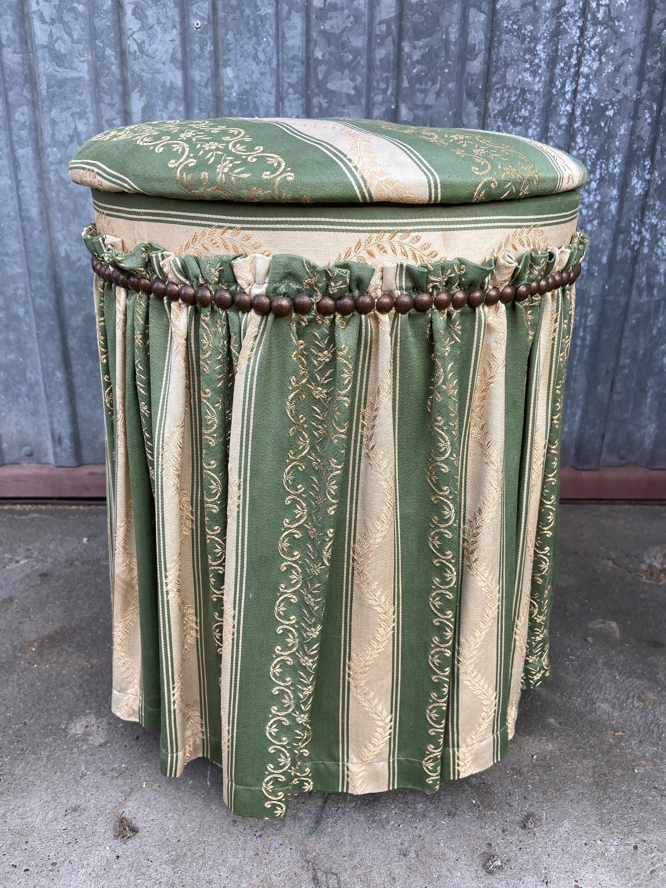 Tabouret Empire Tissu Jacquard Salle de Bain Home Decor Caisse Panier à Linge