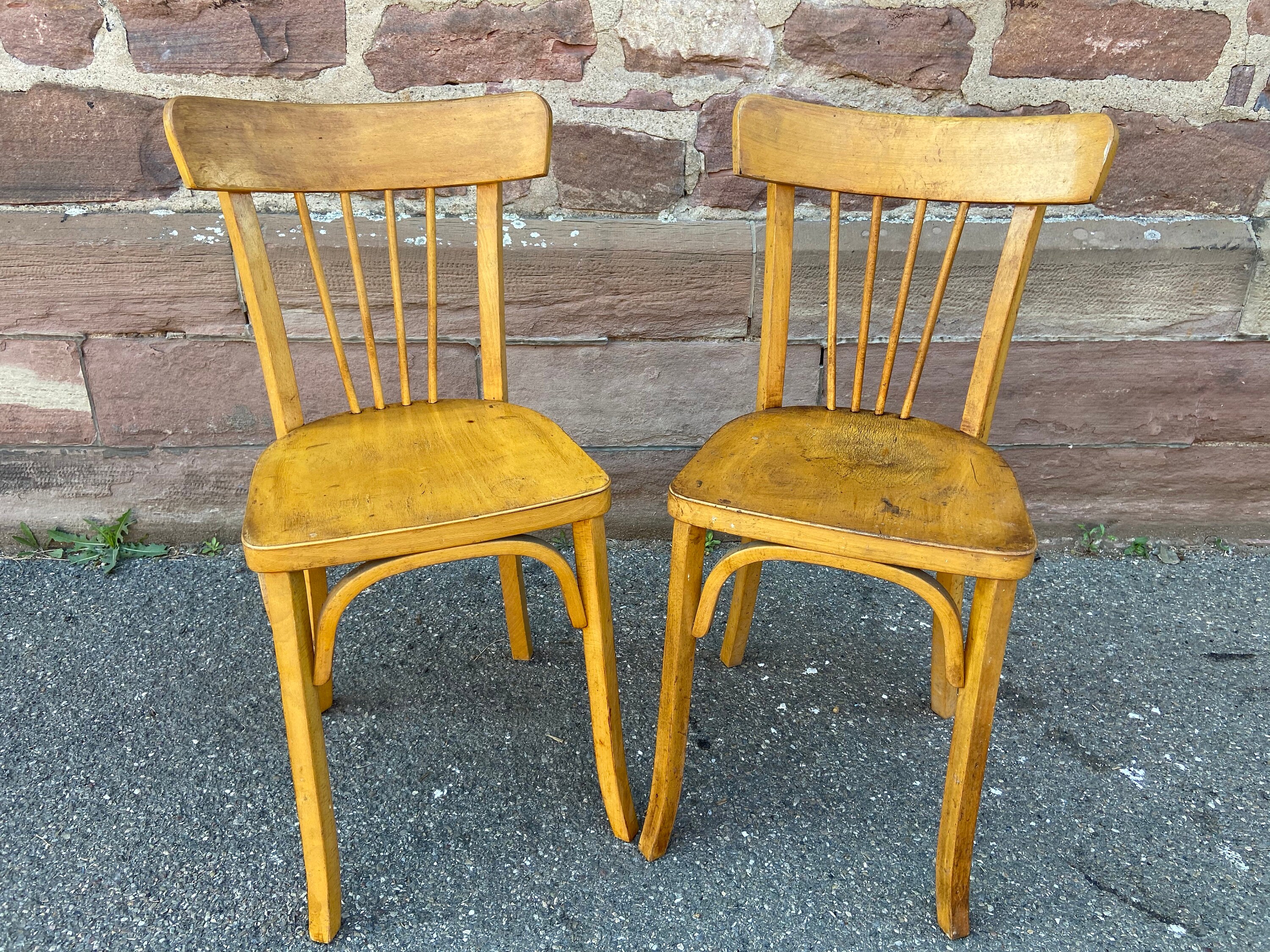 Ref 675 Paire de Chaises Bistrot Baumann French Bistro Chair Vintage Thonet Tun 1960 Design
