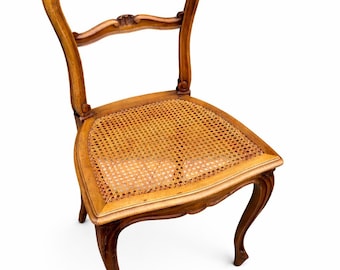 Louis XV Rococo Napoleon III-stil valnötsstol, 1920-talet, vintage betjäntstativ