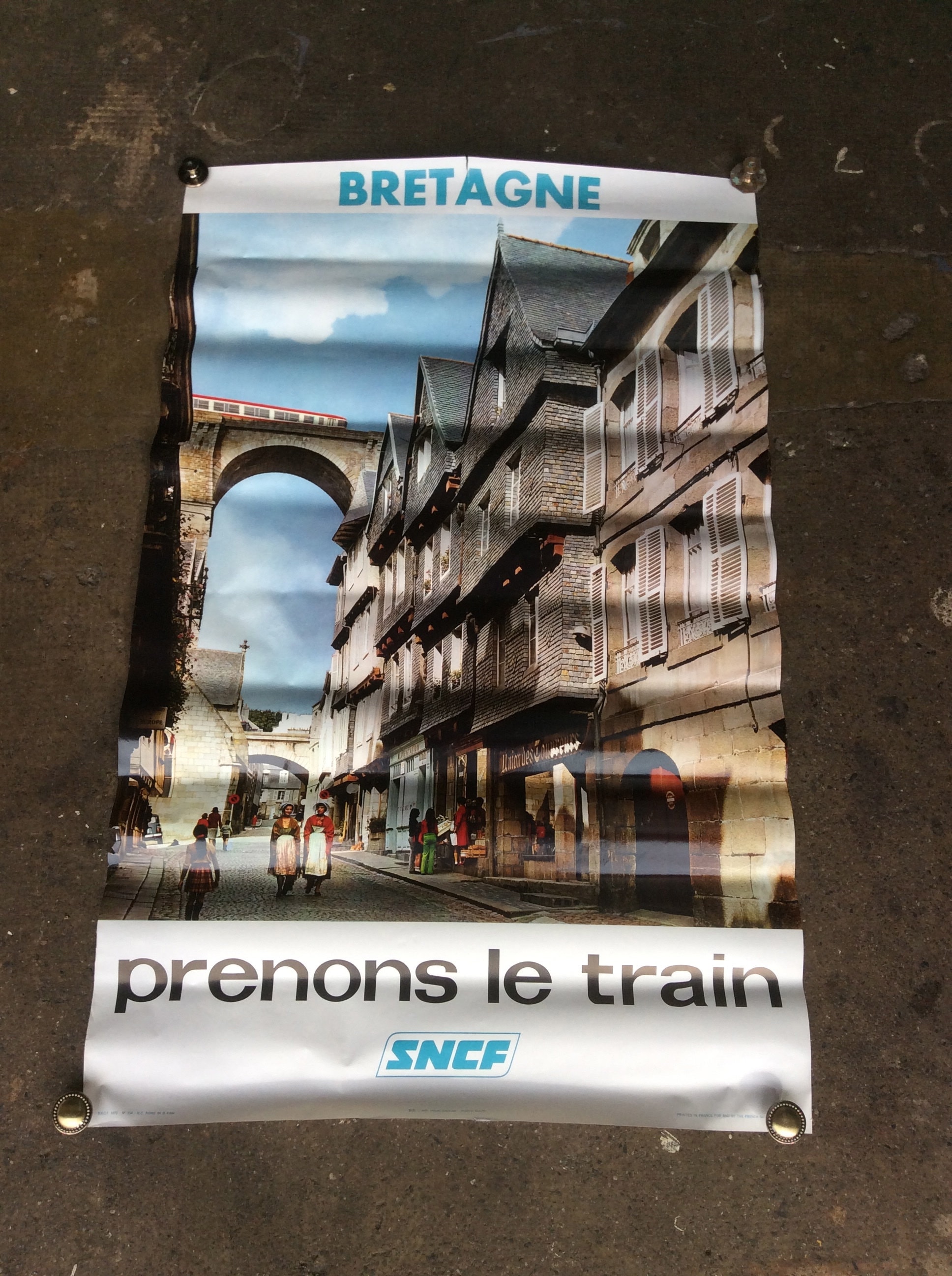 Affiche Touristique Train Sncf 1974 Vintage French Railway Wall Poster Print Affiche Bronchard Breta