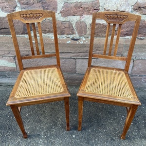 Pair of vintage bistro chairs Art Nouveau 1920s french bistro chairs bentwood