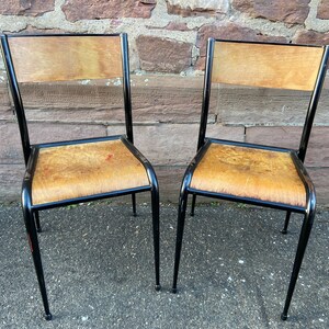 2 chairs mullca 510 spindle feet sheath 50s french chairs school