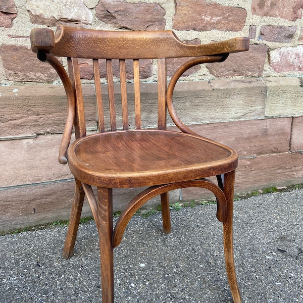 Rare fauteuil de bureau Américain viennois Bois courbé BAUMANN J J kohn Fauteuil Thonet 1930