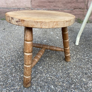 Stool Tabouret repose-pieds ancien  chene oak French vintage footstool