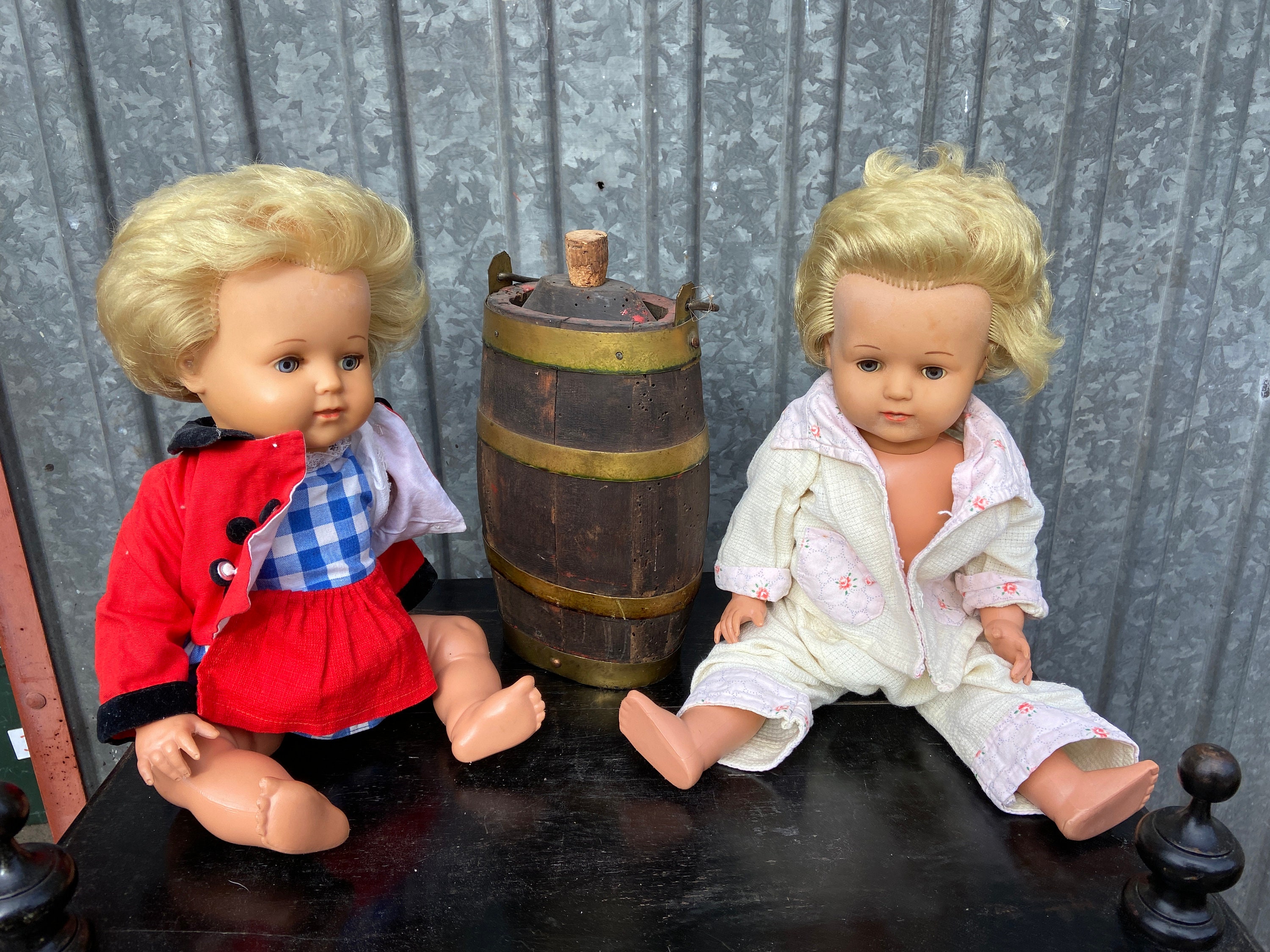 Vintage Paire Of West Germany Doll Poupée 42cm 60S Antique