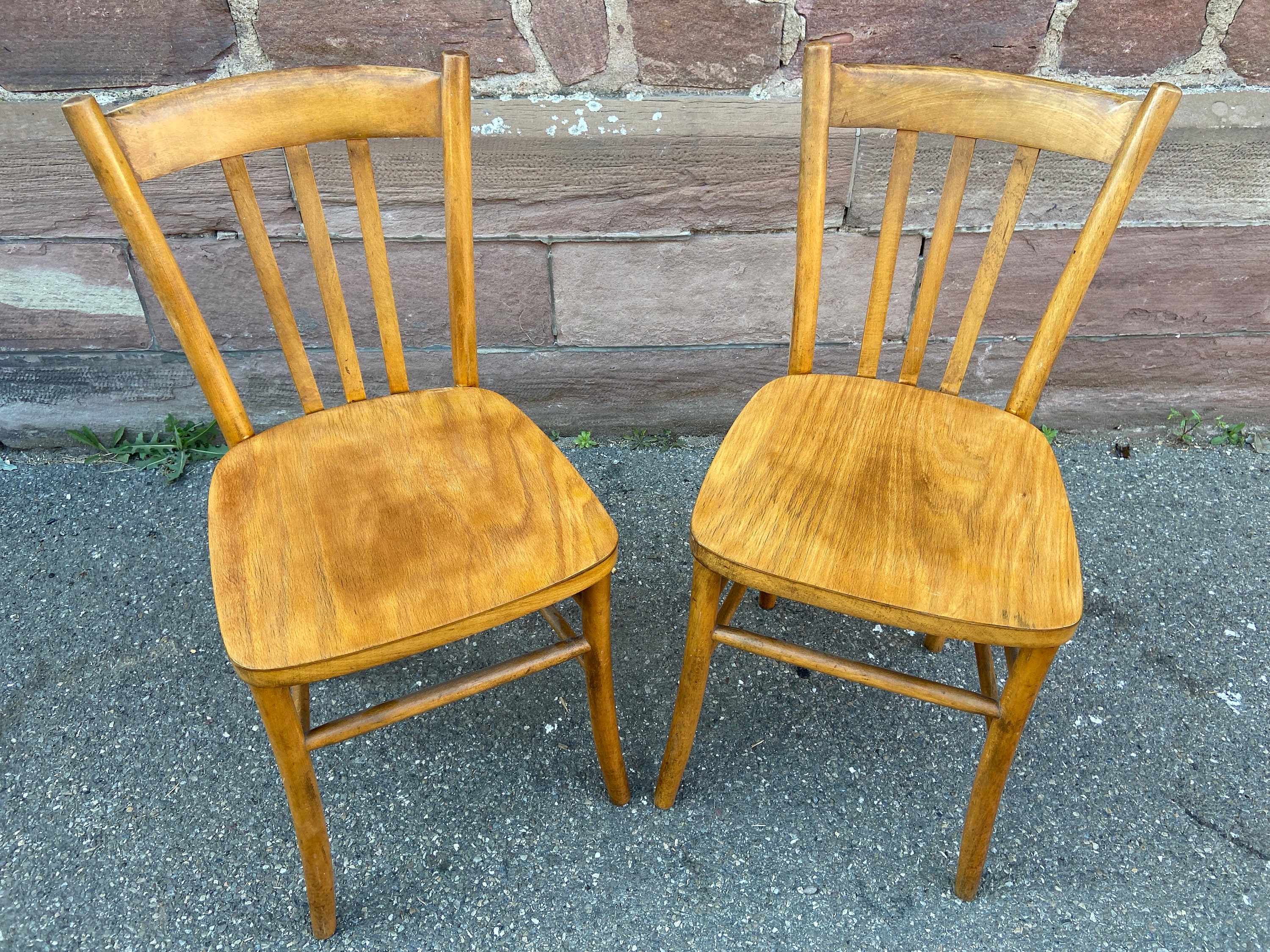 2 Chaises Bistrot Brasserie Bois Courbé Luterma Bentwood Chair Shabby Chic Baumann Thonet