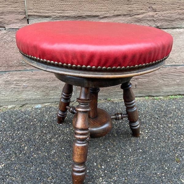 French adjustable Piano stool chair tabouret 1930s