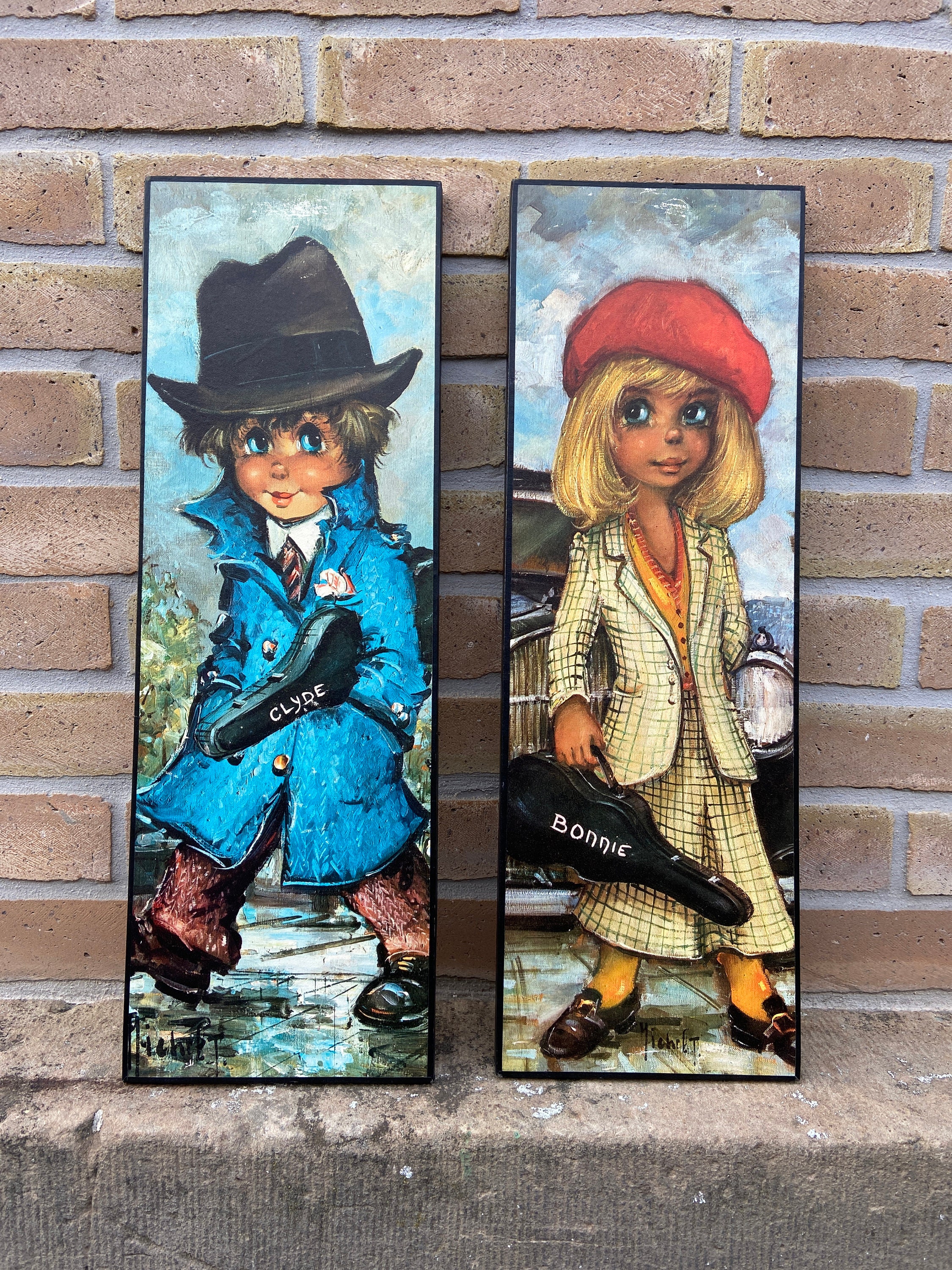 Bonnie Ans Clyde Dessins Humour Tableau Vintage 70S