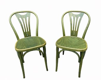 TON Bentwood chair ② 2 Viennese-style Bentwood Bistro Chairs, Thonet Kohn 193 Vintage