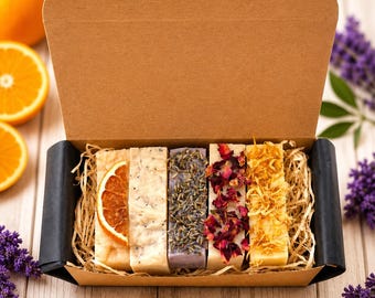 Luxury Handmade 5 Soap Gift Set | Vegan Spa Box | Birthday Present for Her
