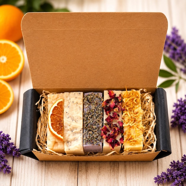 Handmade Soap | Luxury 5 Soap Gift Box| Vegan Friendly| Birthday Present for Her