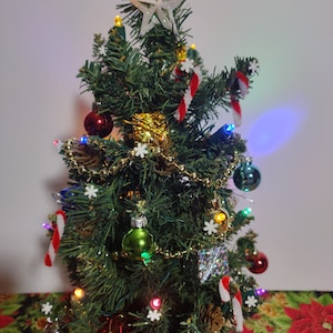 Christmas Tree, Table Top Tree, Small Space Tree, Miniature Christmas Tree, Battery Lights, Office Decor, Dorm Room, Secret Santa