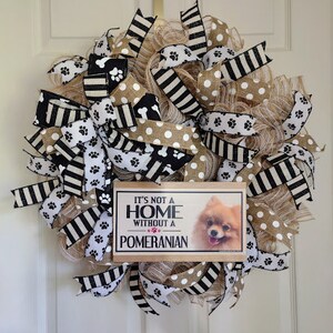 Pomeranian Wreath, Dog Themed Wreath, Pet Wreath, Every Day Wreath, Pet Door Decor, Pomeranian Decor, Rescue Wreath, Pomeranian Decor