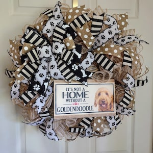 Golden Doodle Welcome Wreath, Dog Themed Wreath, Pet Wreath, Front Door, Golden Doodle Wreath, Animal Lovers, Everyday Wreath, Animal Lovers