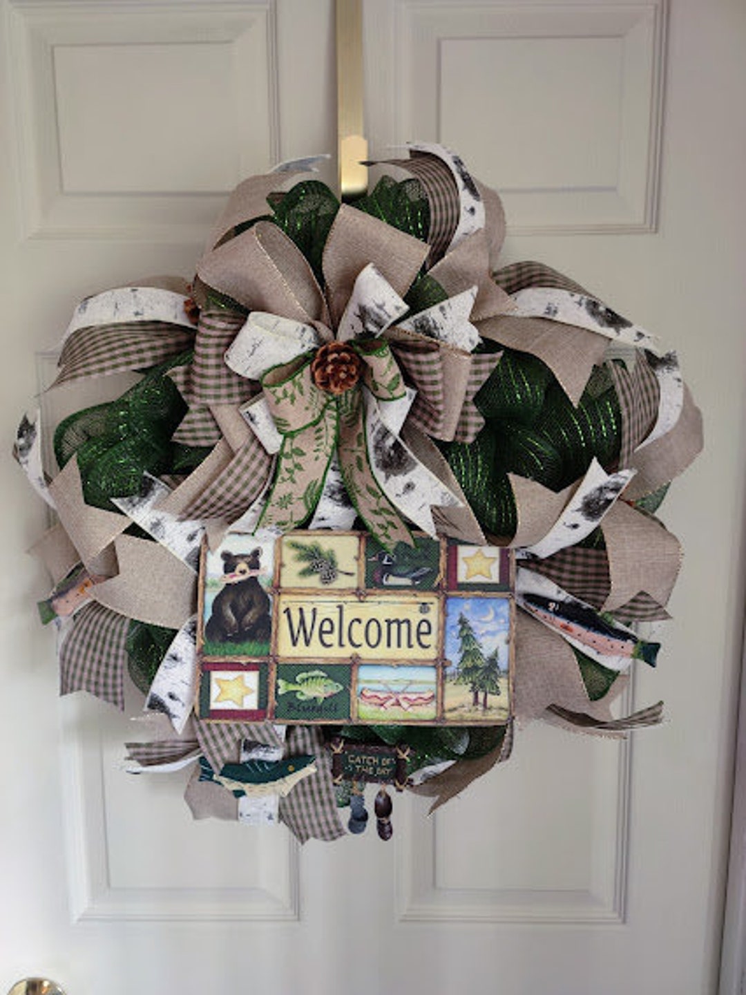 Home Decor, Man Cave Decor, Front Door Decor, Door Decor, Lake Decor, Lake  Wreath, Fishing Wreath, Fishing Decor, Father's Day Gift 